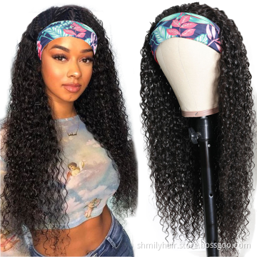 Headband Wig Virgin Brazilian Cuticle Aligned Human Hair 40 Inch Colorful Wig ,Headband Kinky Ponytail Human Hair Wig